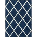 Well Woven Madison Shag Cole Blue Modern Tribal Trellis Area Rug 7 ft. 10 in. x 9 ft. 10 in. 78847